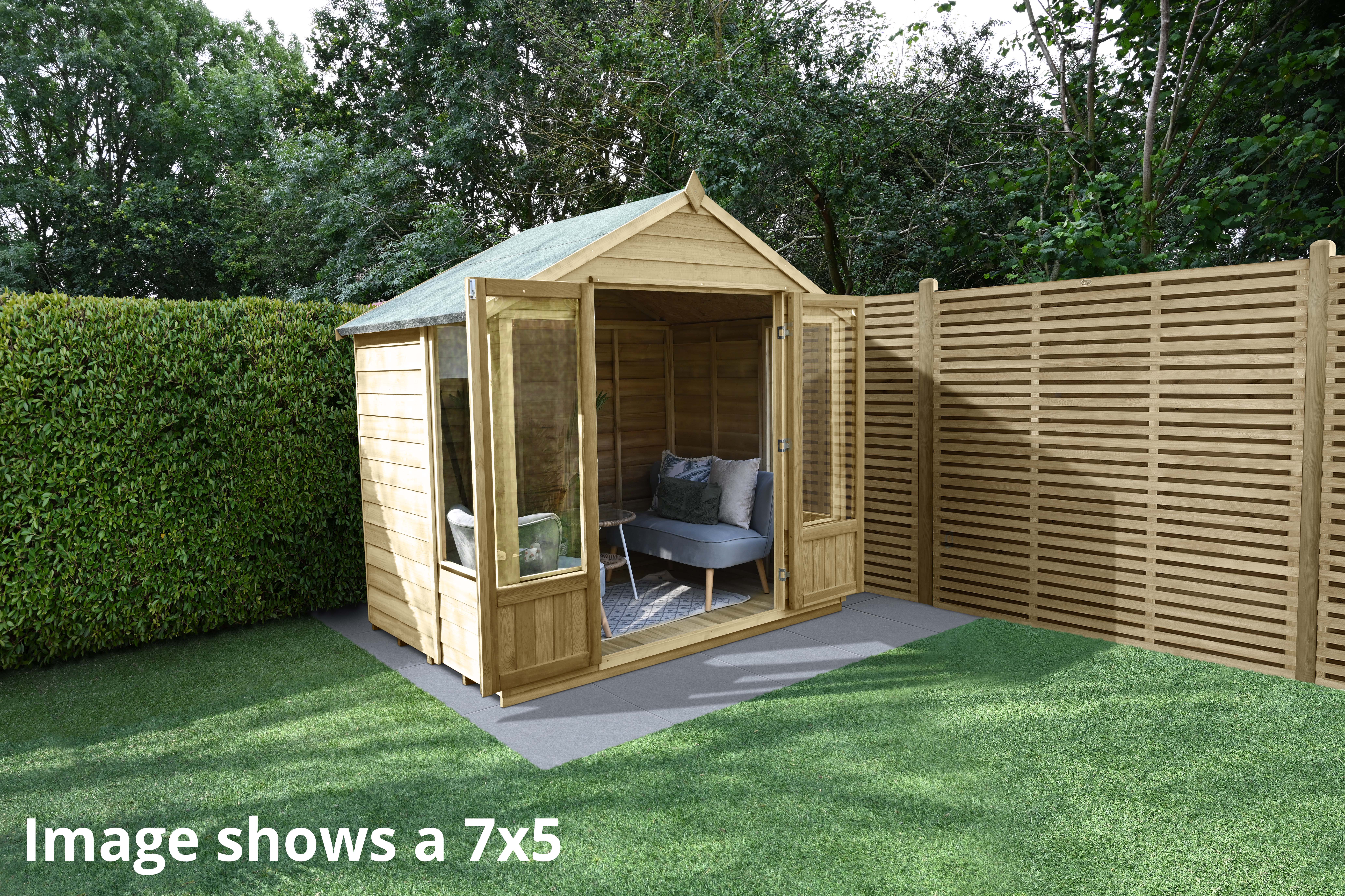 Image of Forest Garden Oakley 8 x 6ft Overlap Apex Summerhouse with Base & Assembly