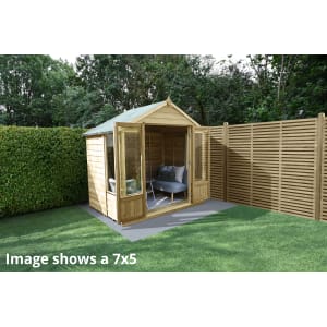 Forest Garden Oakley 8 x 6ft Overlap Apex Summerhouse with Base & Assembly