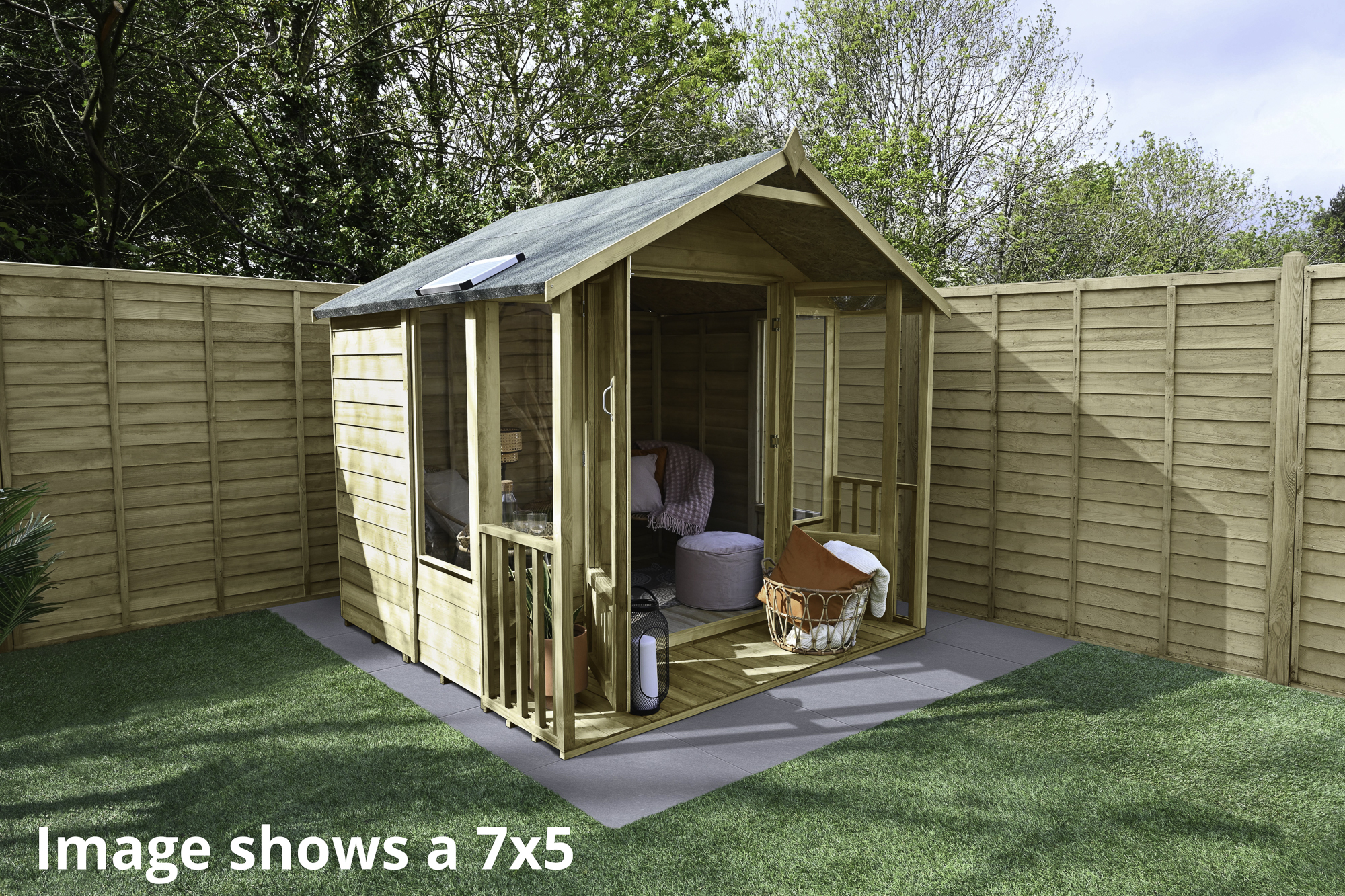 Image of Forest Garden Oakley 8 x 8ft Overlap Apex Summerhouse with Base