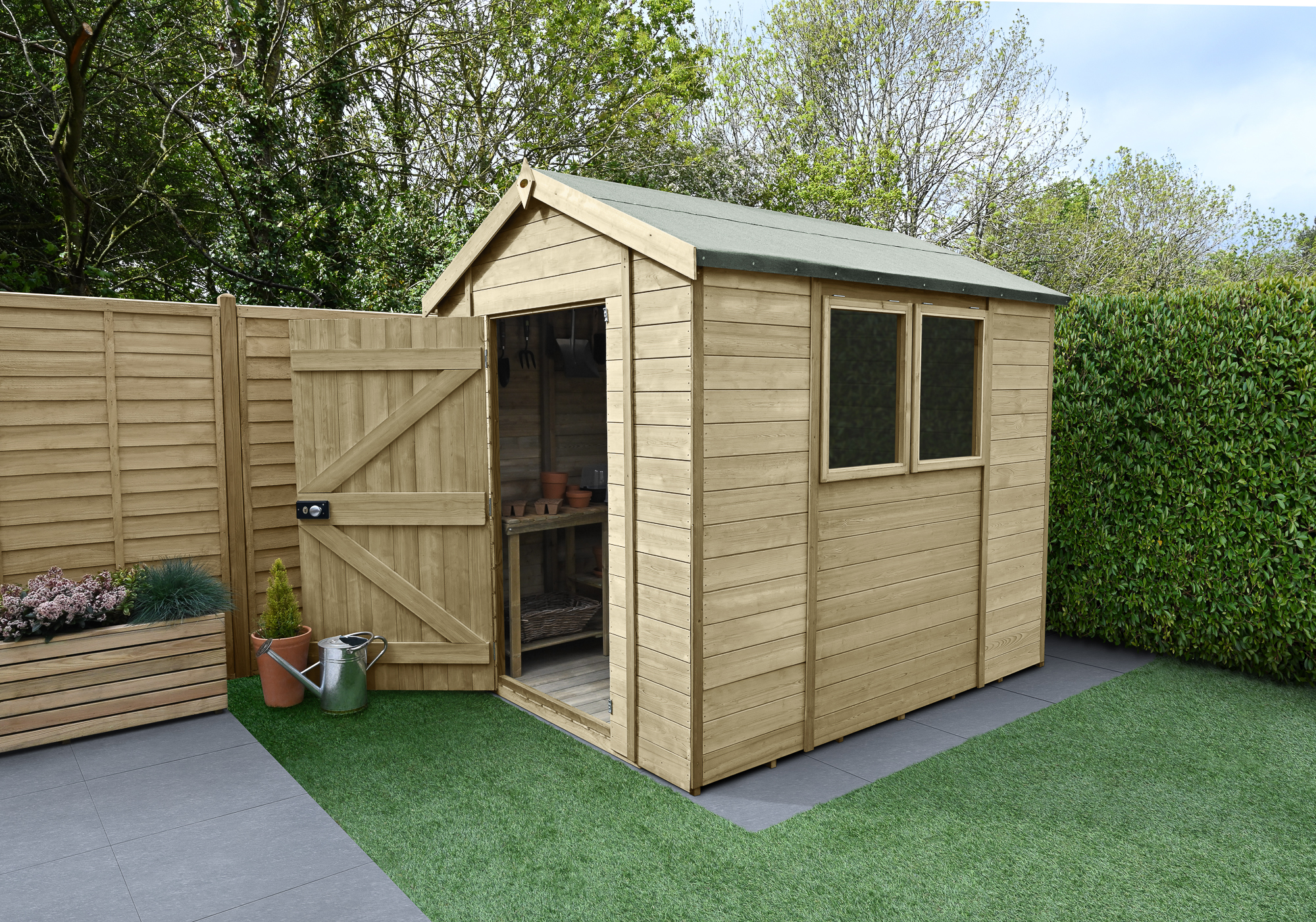 Forest Garden Timberdale 8 x 6ft Apex Shed with Base