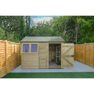 Forest Garden Timberdale 10 x 6ft Reverse Apex Shed with Base