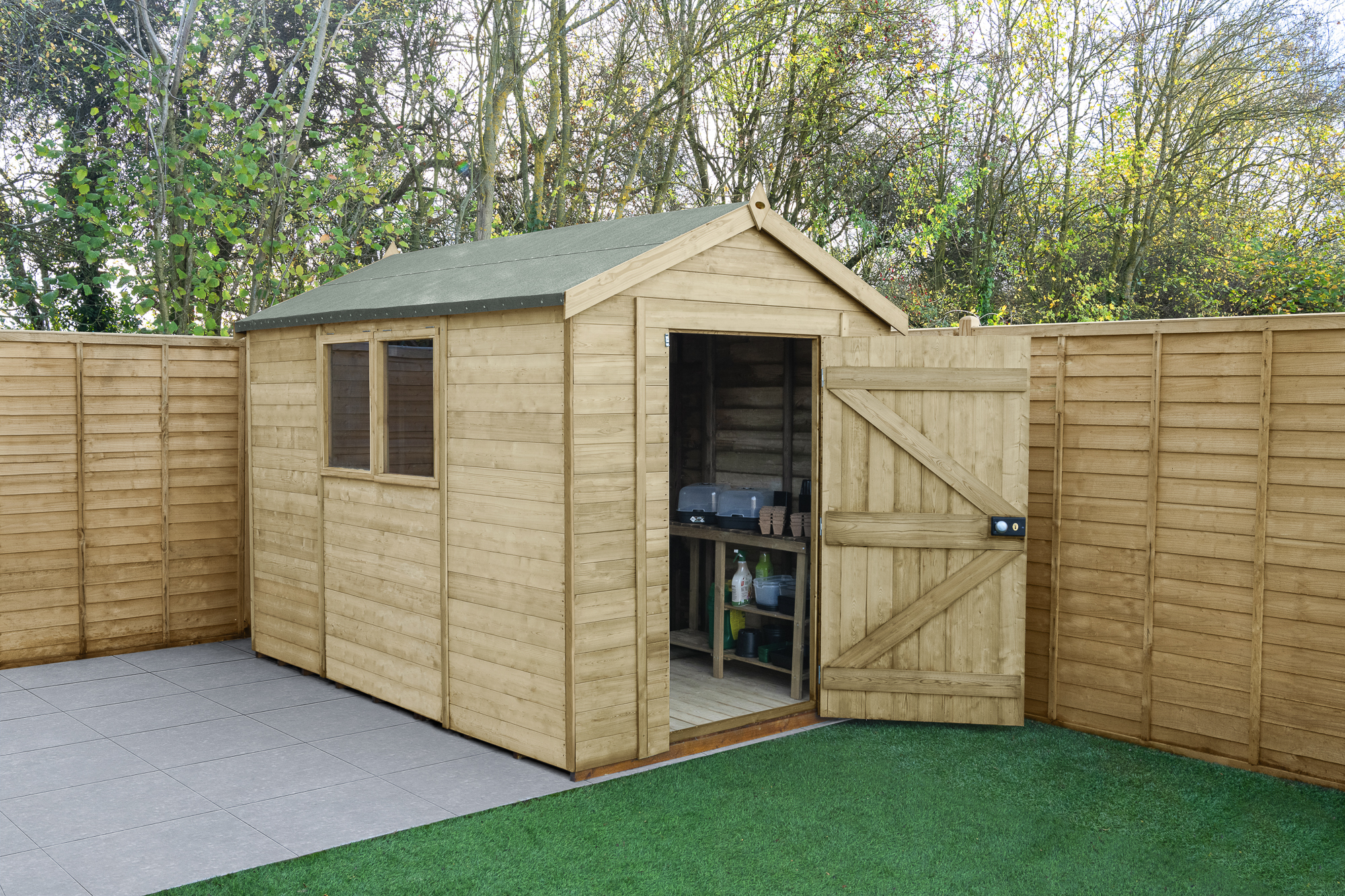 Forest Garden Timberdale 10 x 6ft Apex Shed with Base & Assembly