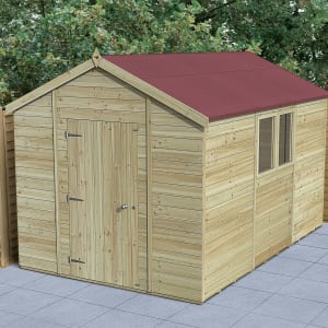 Image of Forest Garden Timberdale 12 x 8ft Apex Shed with Base & Assembly