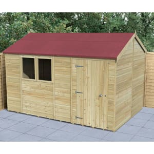 Forest Garden Timberdale 12 x 8ft Reverse Apex Shed with Base
