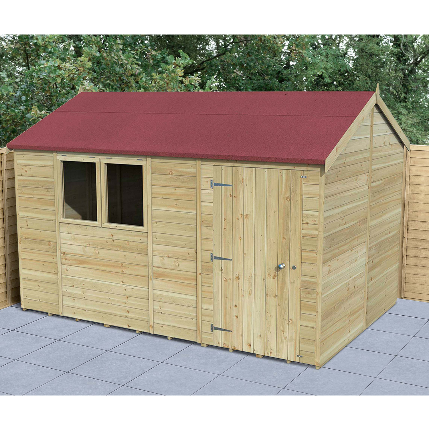 Forest Garden Timberdale Reverse Apex Shed - 12 x 8ft