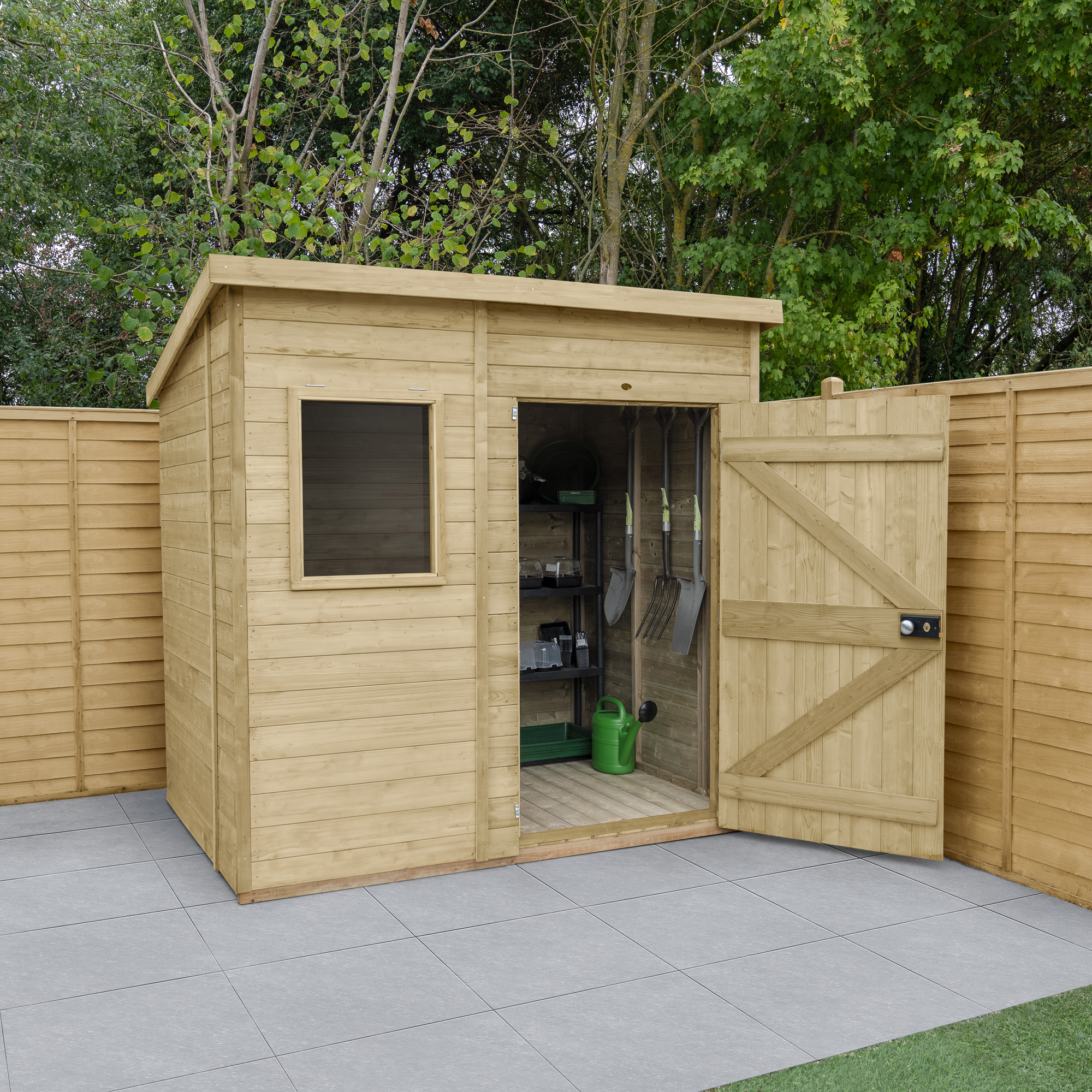 Forest Garden Timberdale 7 x 5ft Pent Shed with Base & Assembly