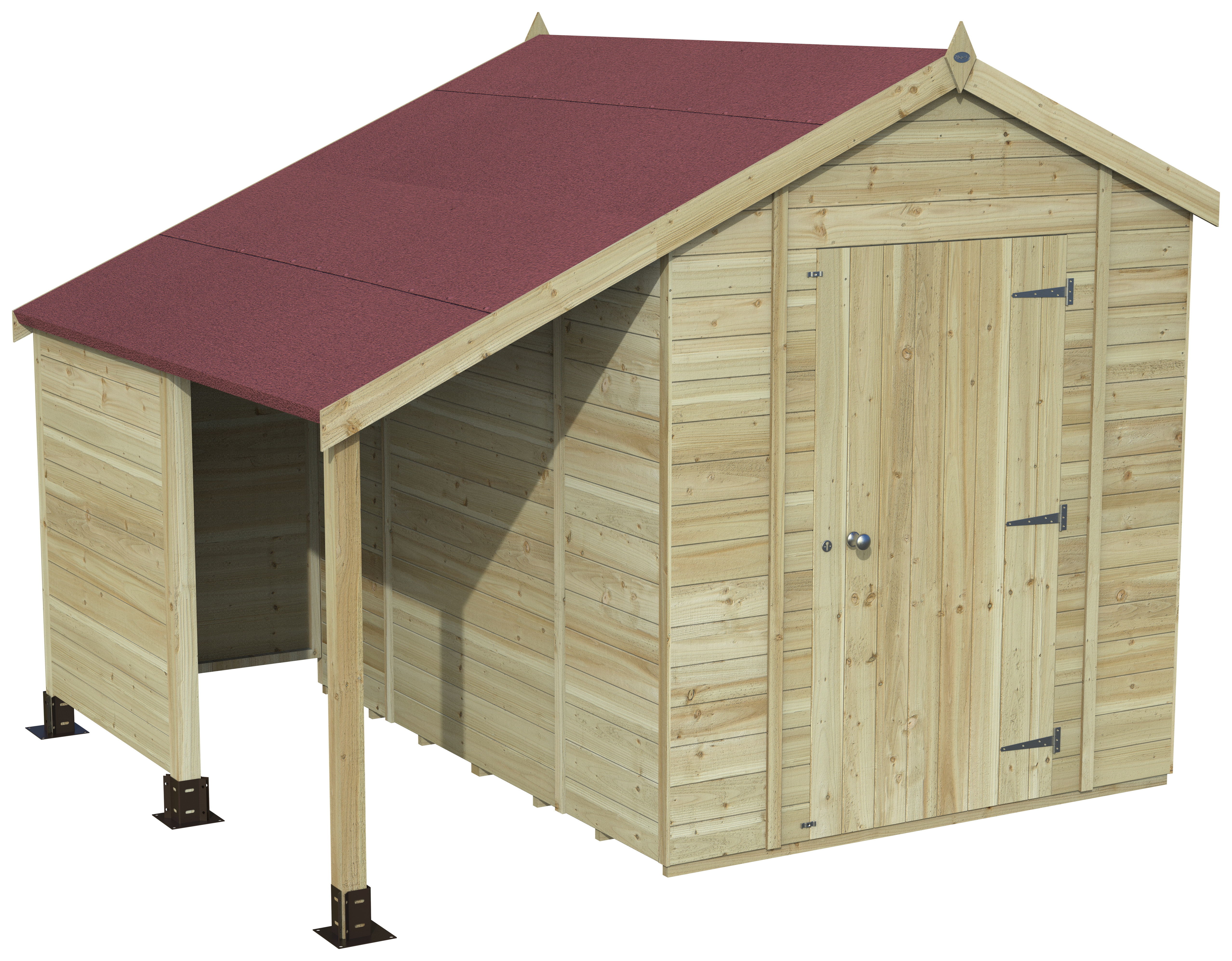 Forest Garden Timberdale 6 x 8ft Double Door Apex Shed and Log Store