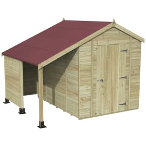 Forest Garden Timberdale 6 x 8ft Double Door Apex Shed and Log Store