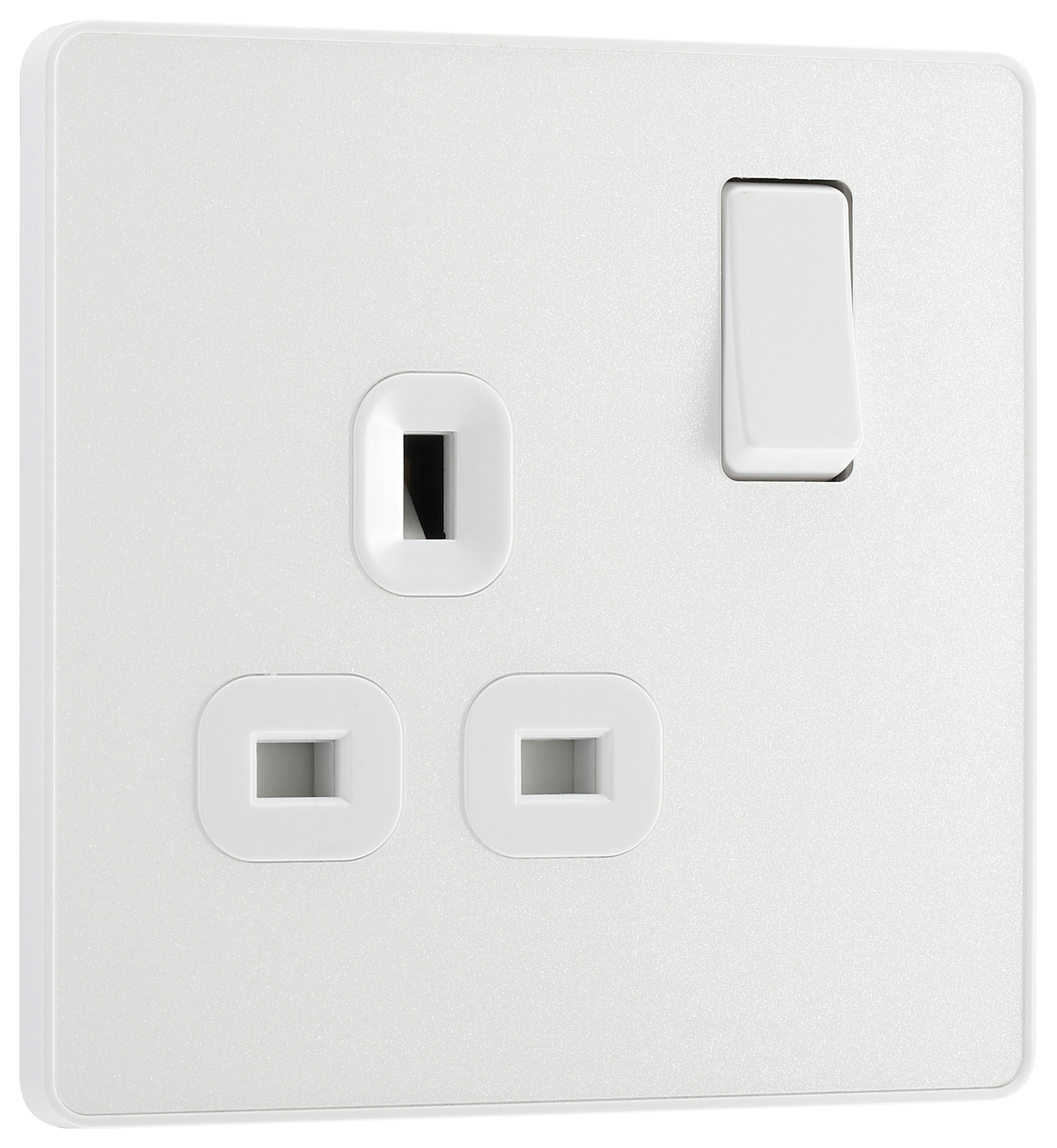 BG Evolve 13A Single Socket - Pearlescent White