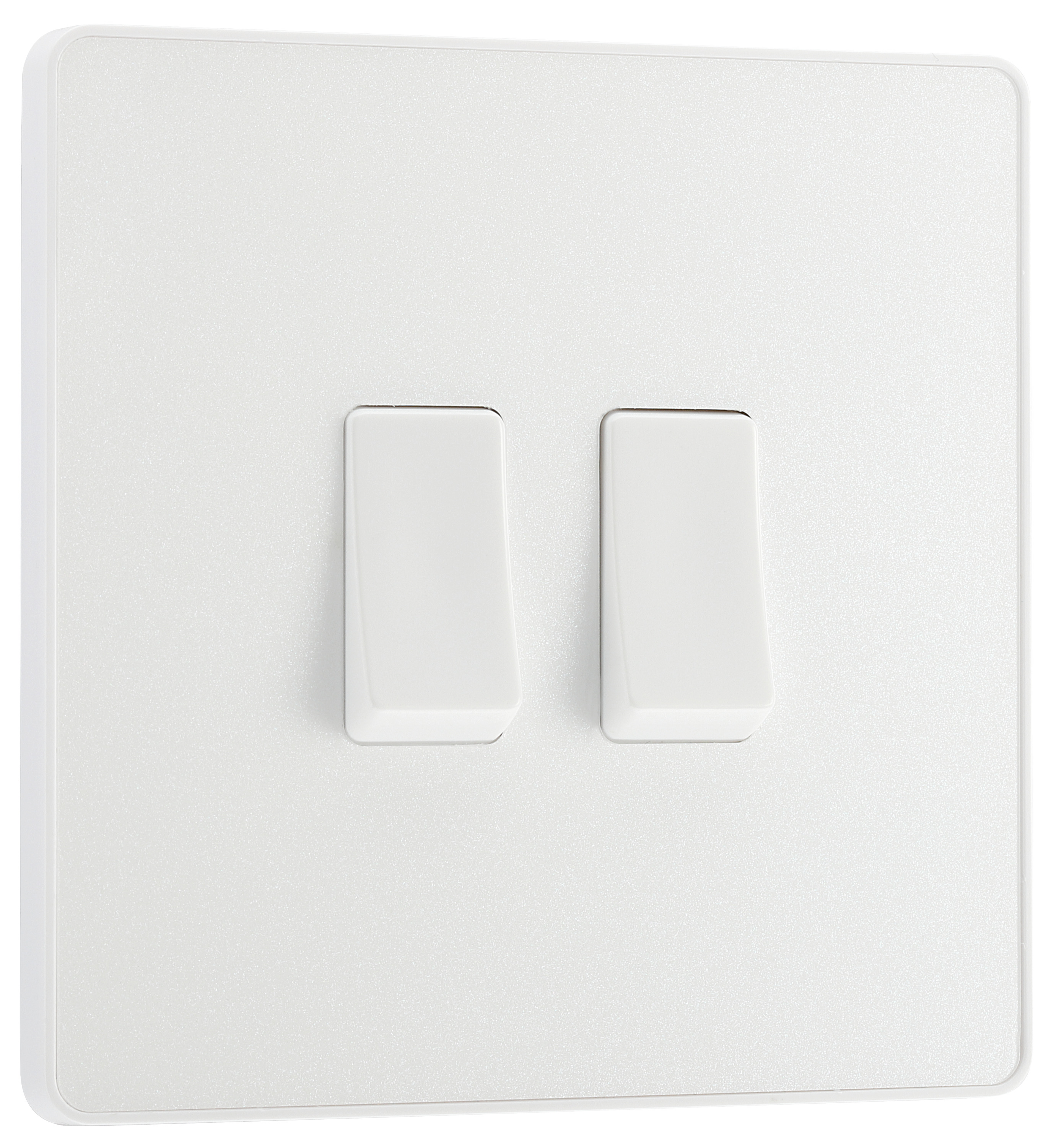 BG Evolve Pearlescent White 20A Double Switch - 2 Way