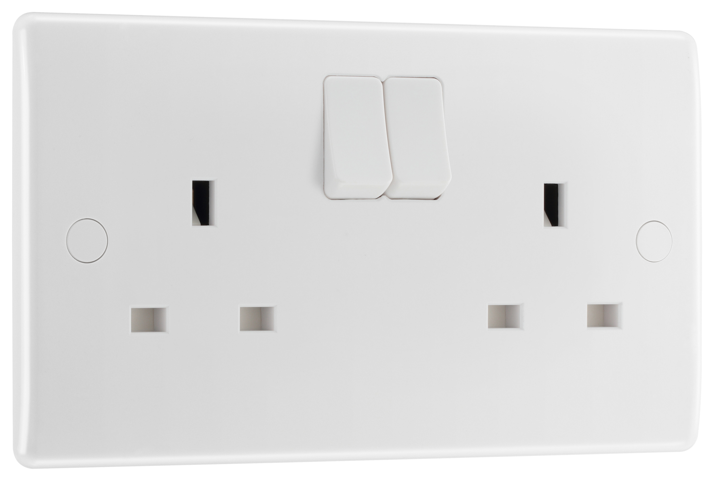 BG Switched 13A 2 Gang Switched Socket - White