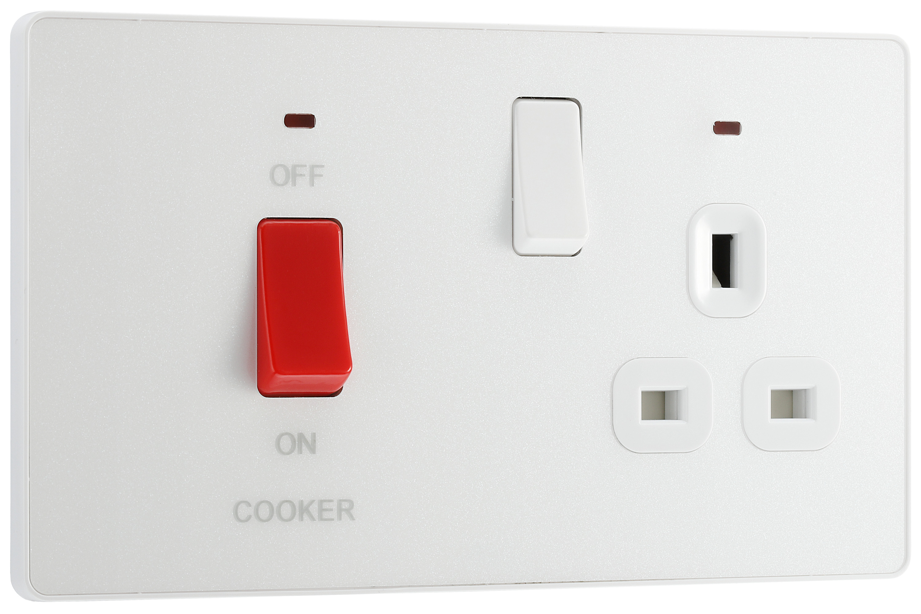 BG Evolve Pearlescent White 45A Cooker Control Socket