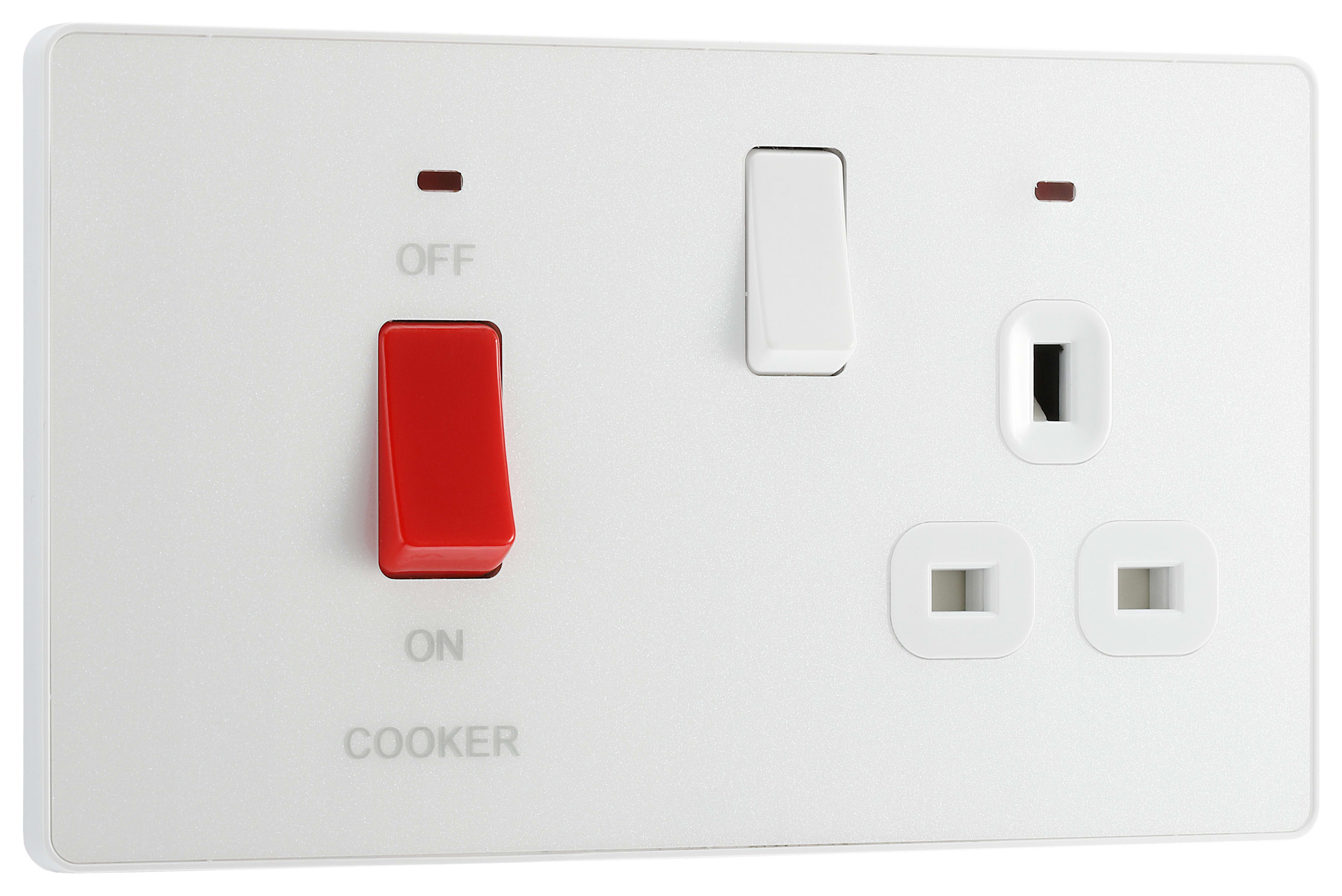 BG Evolve 45A Cooker Control Socket - Pearlescent White