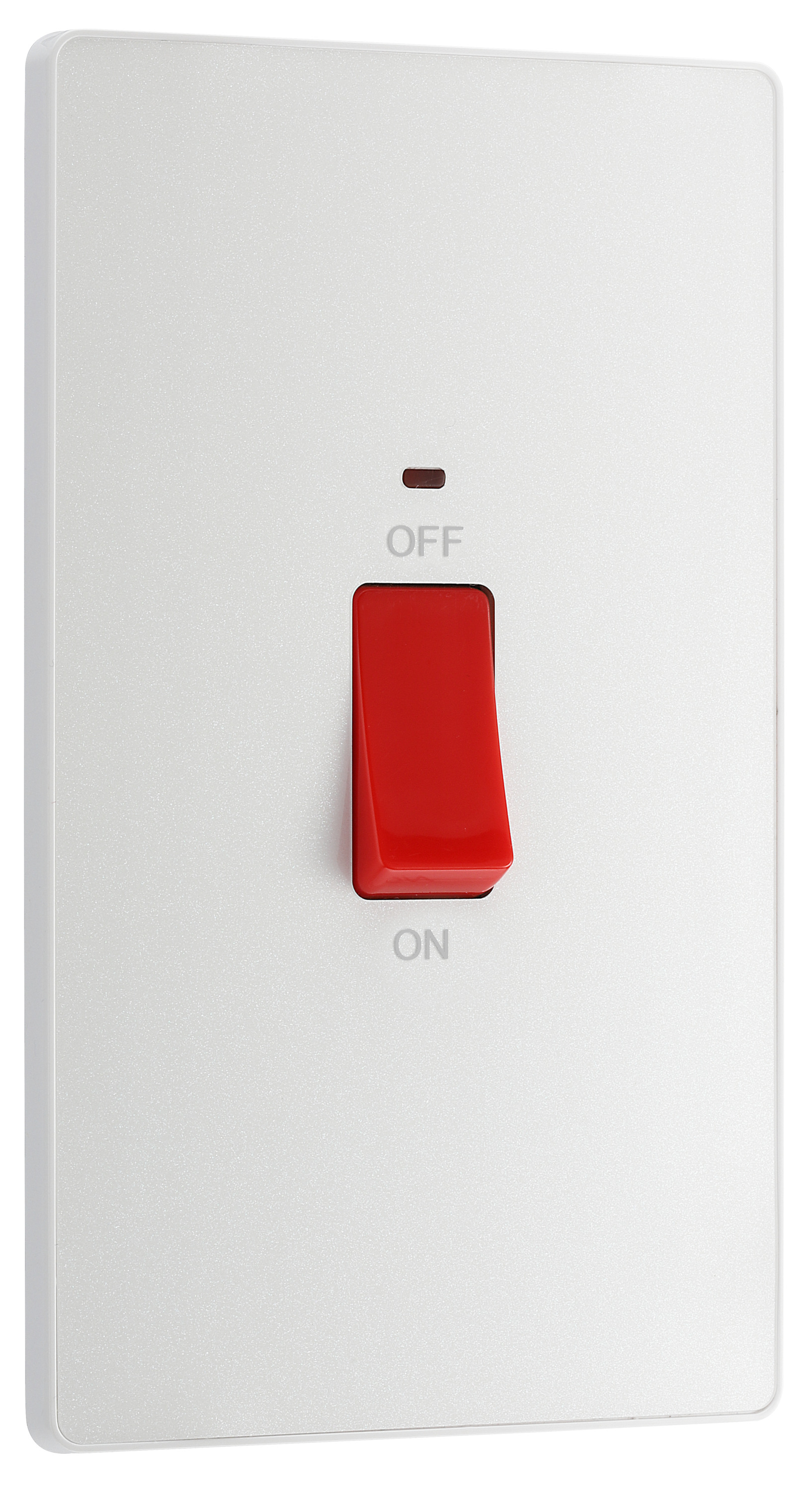 BG Evolve Pearlescent White 45A Rectangular Cooker Control Unit Switch