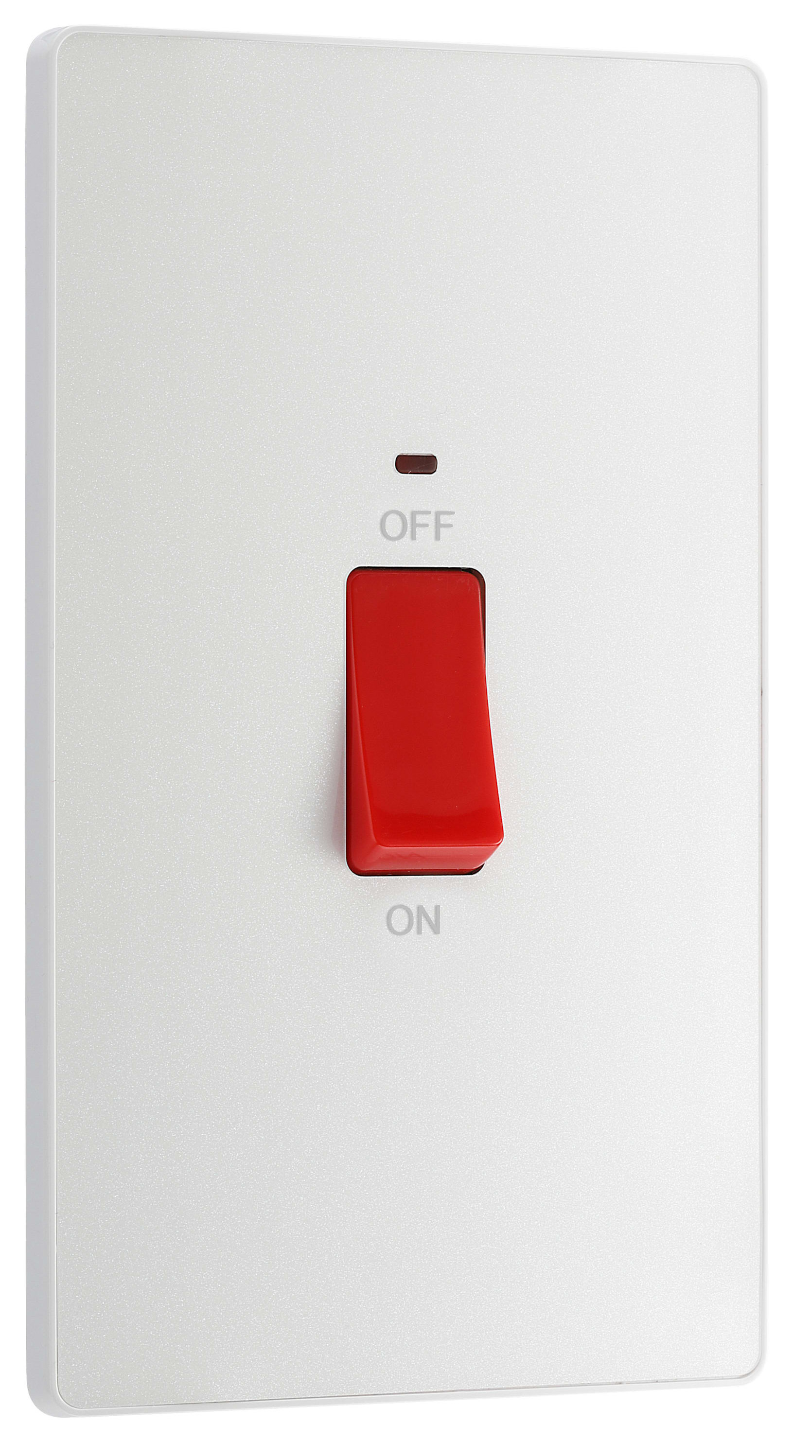 BG Evolve Pearlescent White 45A Rectangular Cooker Control Unit Switch