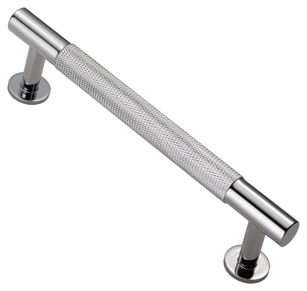Image of Carlisle Brass FTD700BCP Knurled Cabinet Pull Handle - 128mm - Polished Chrome