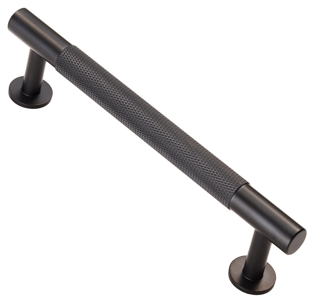 Carlisle Brass FTD700BMB Knurled Cabinet Pull Handle - 128mm - Matt Black