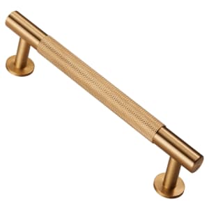Image of Carlisle Brass FTD700BSB Knurled Cabinet Pull Handle - 128mm - Satin Brass