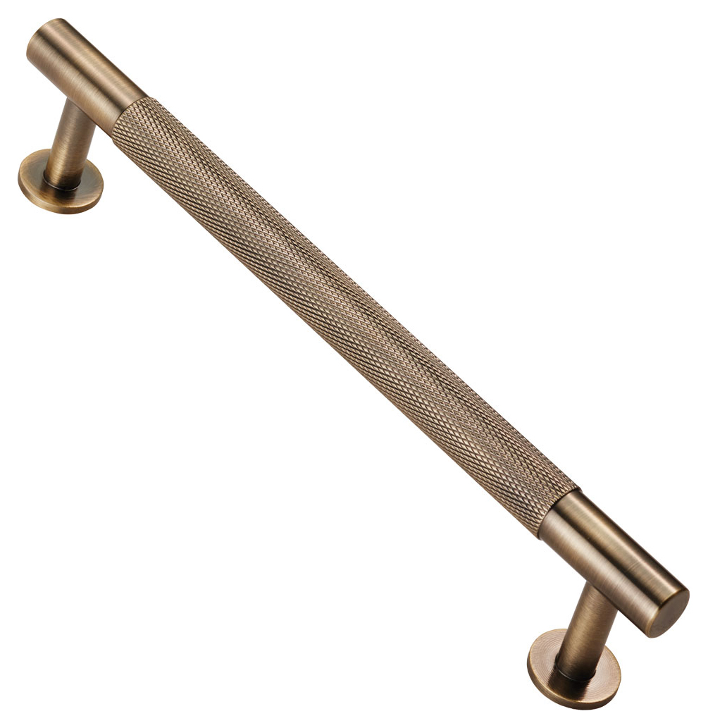 Carlisle Antique Brass Knurled Cabinet Pull Handle - 160mm