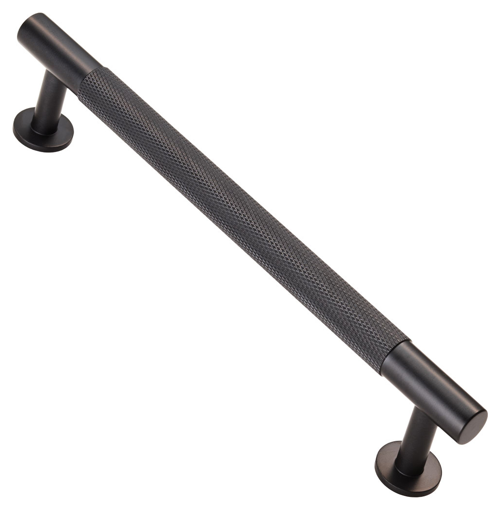 Image of Carlisle Brass FTD700CMB Knurled Cabinet Pull Handle - 160mm - Matt Black