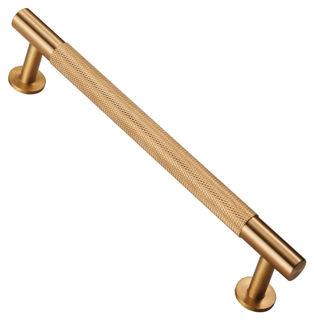 Carlisle Satin Brass Knurled Cabinet Pull Handle - 160mm