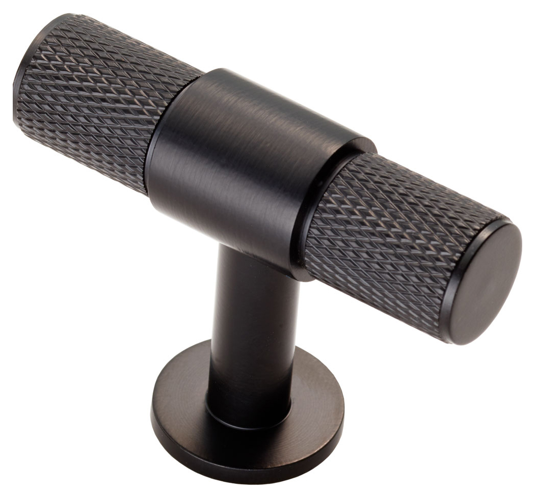 Carlisle Brass FTD701MB Knurled Cabinet T-Bar Knob - Matt Black