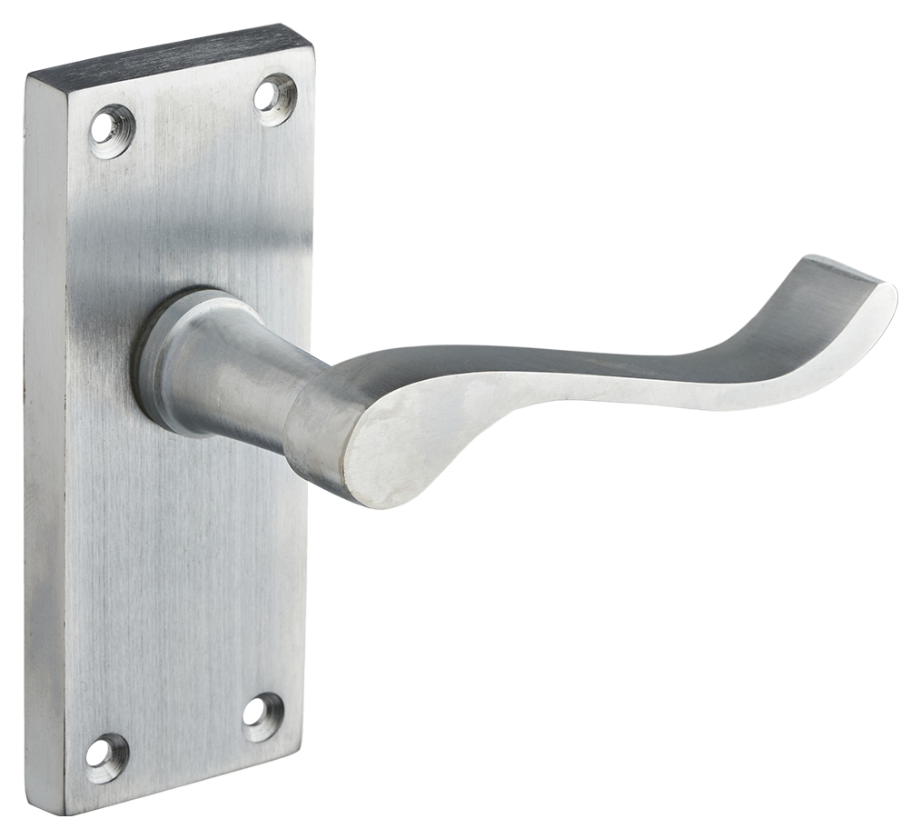 Image of Valencia Satin Chrome Lever Latch Door Handle - 1 Pair