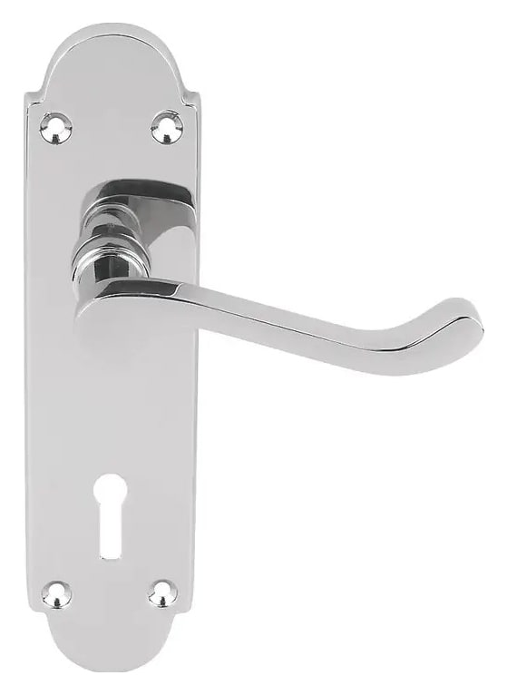 Geneva Chrome Lever Lock Door Handle 1 Pair Wickes.co.uk