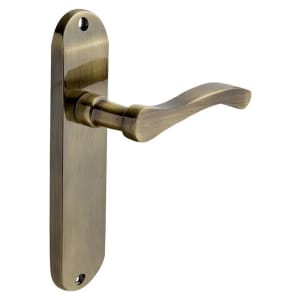 Capri Antique Brass Lever Latch Door Handle - 1 Pair