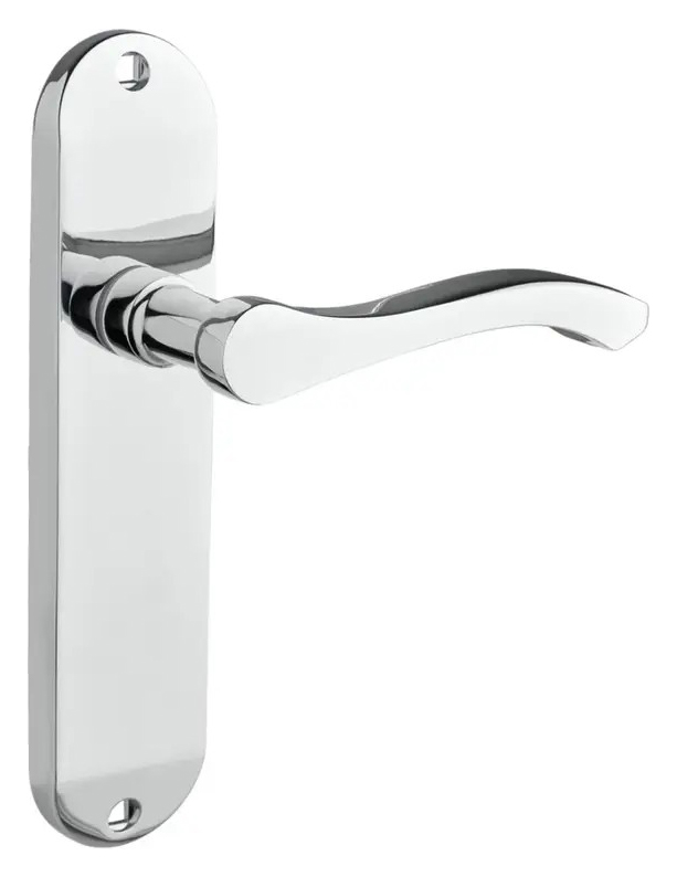 Image of Capri Polished Chrome Lever Latch Door Handle - 1 Pair