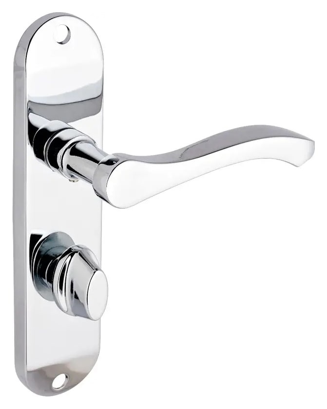 Capri Polished Chrome Lever Bathroom Door Handle - 1 Pair | Wickes.co.uk