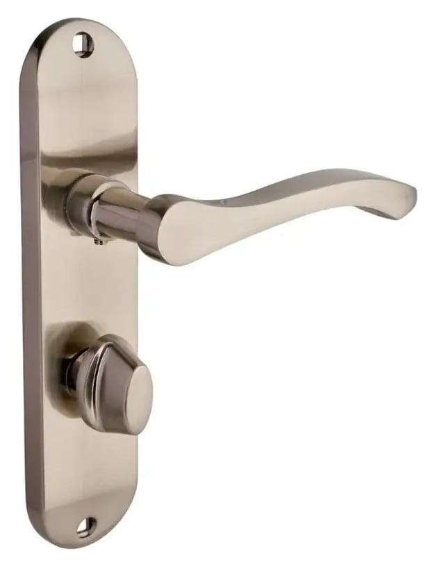 Capri Brushed Nickel Lever Bathroom Door Handle - 1 Pair | Wickes.co.uk
