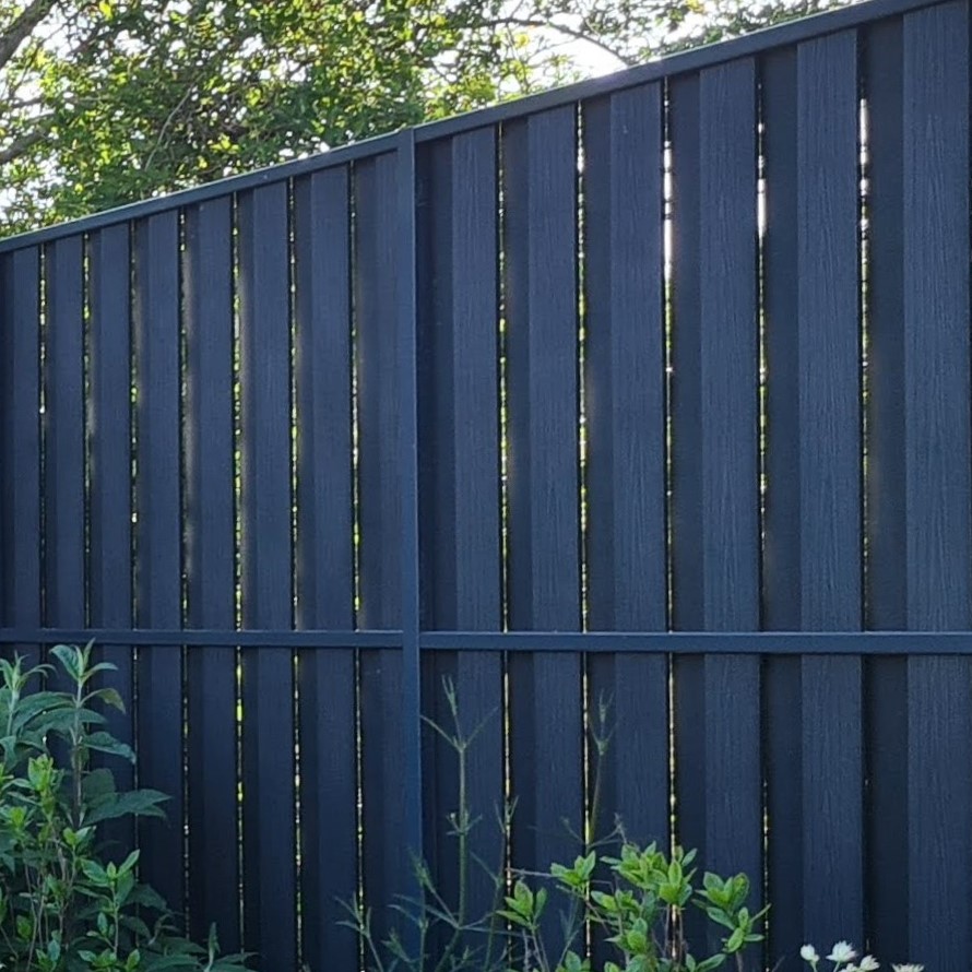 Image of DuraPost Anthracite Grey Vento Vertical Composite Fence Panel - 6 x 6ft - Pack of 3