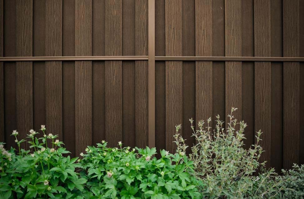 Durapost Sepia Brown Vento Vertical Composite Fence Panel - 6 x 6ft - Pack of 4