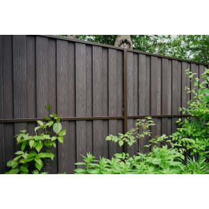 Image of Durapost Sepia Brown Vento Vertical Composite Fence Panel - 6 x 6ft - Pack of 5