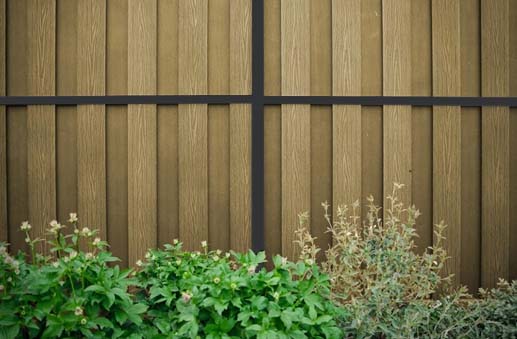 DuraPost Anthracite Grey/Natural Vento Vertical Composite Fence Panel - 6 x 6ft - Pack of 4