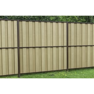 DuraPost Sepia Brown/Natural VENTO Vertical Composite Fence Panel 6ft x 6ft