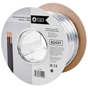 Pitacs 3 Core 6243Y Grey Earth Cable - 1.0mm - 25m