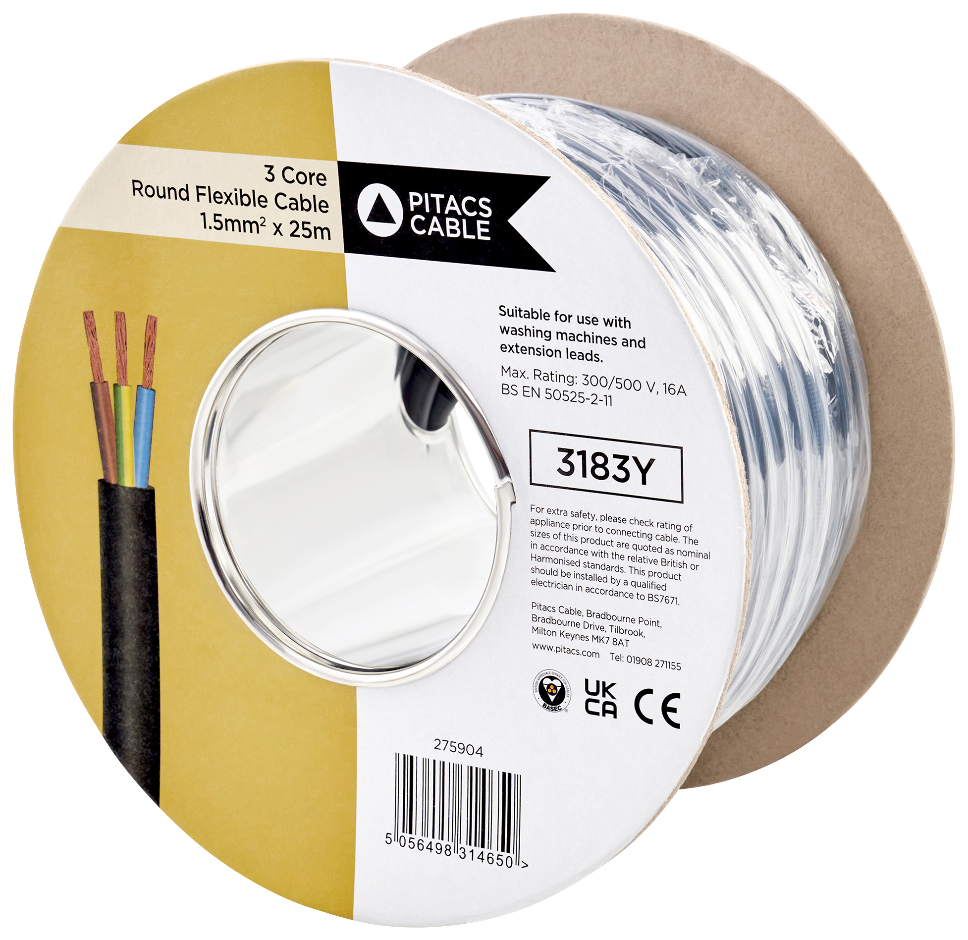 Pitacs BELL WIRE White Copper Solid Core Bell Wire Cable - 100m