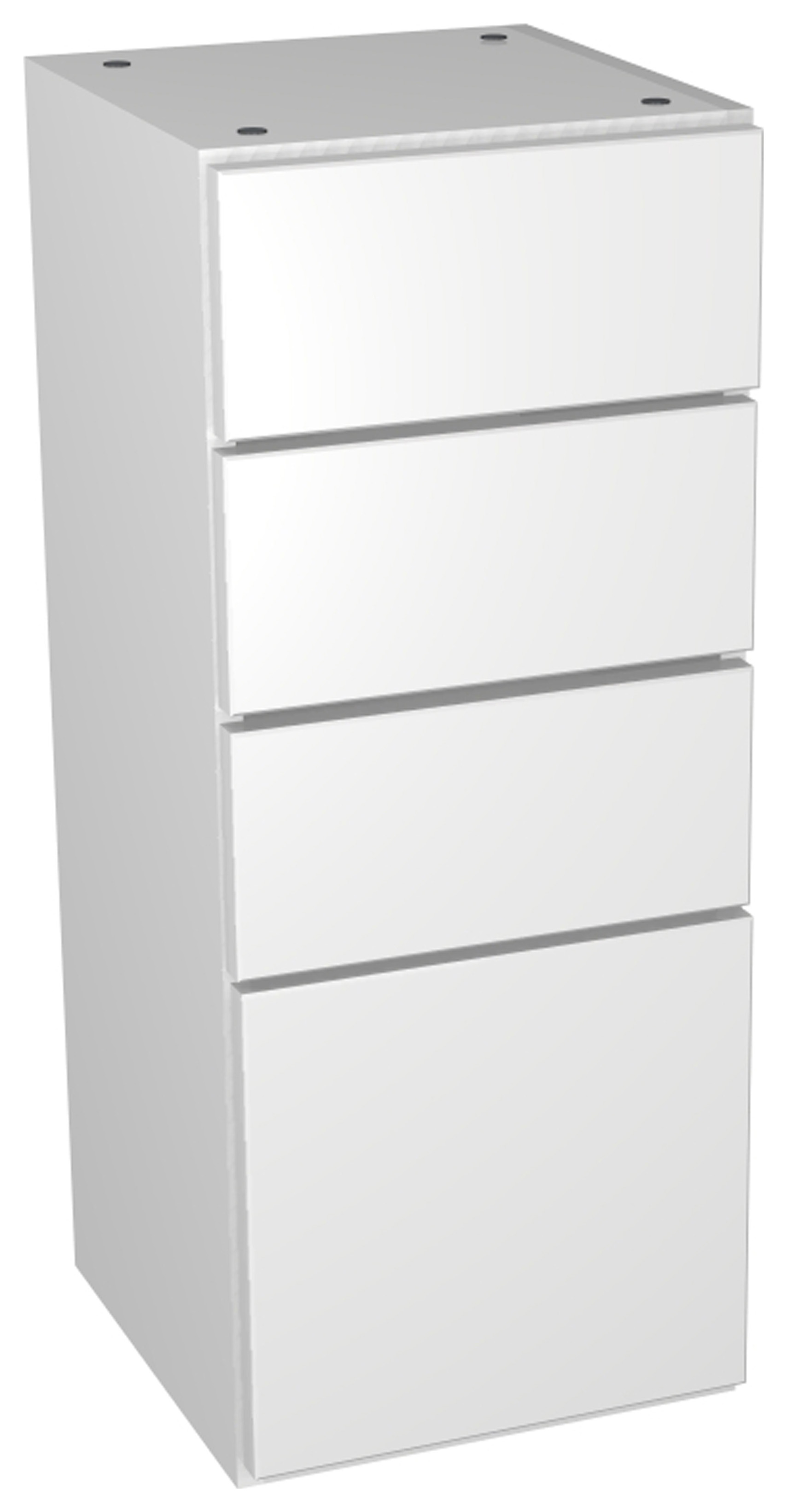 Image of Wickes Vienna Modern 4 Drawer Storage Unit, in White, Size: 300x735mm