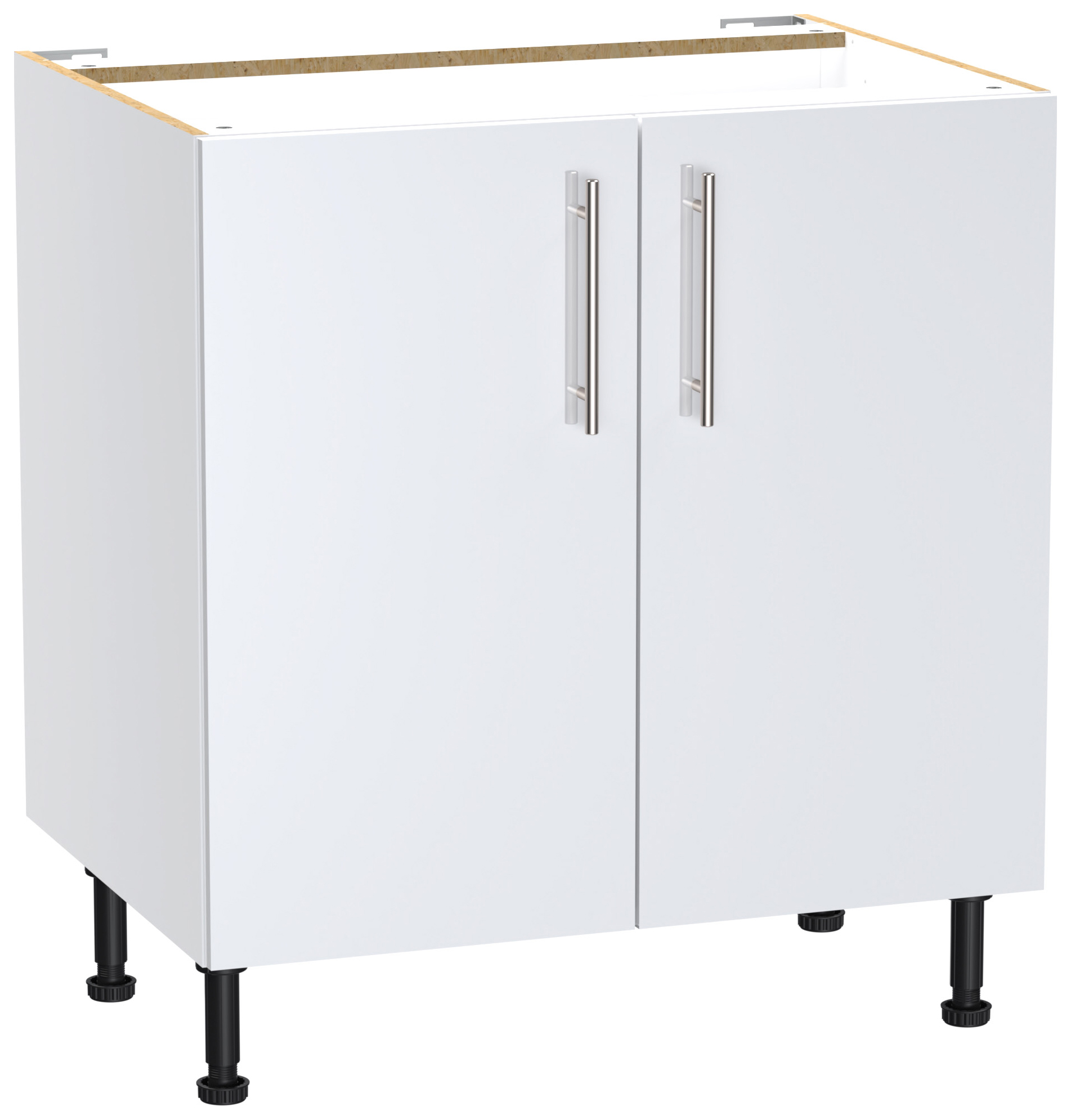 Wickes Orlando White Gloss Slab Base Unit - 800mm