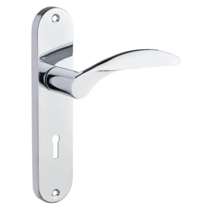 Image of Shorne Polished Chrome Lever Lock Door Handle - 1 Pair