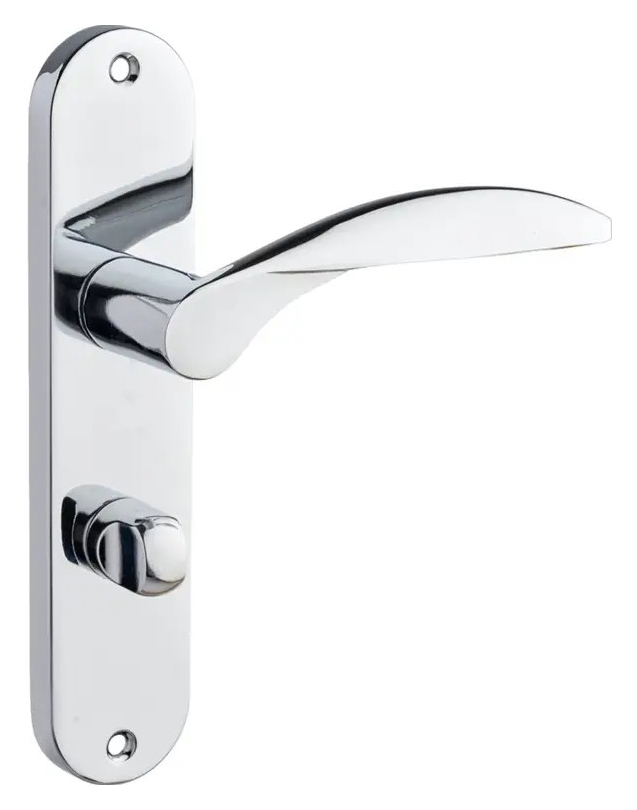 Image of Bordeaux Polished Chrome Lever Bathroom Door Handle - 1 Pair