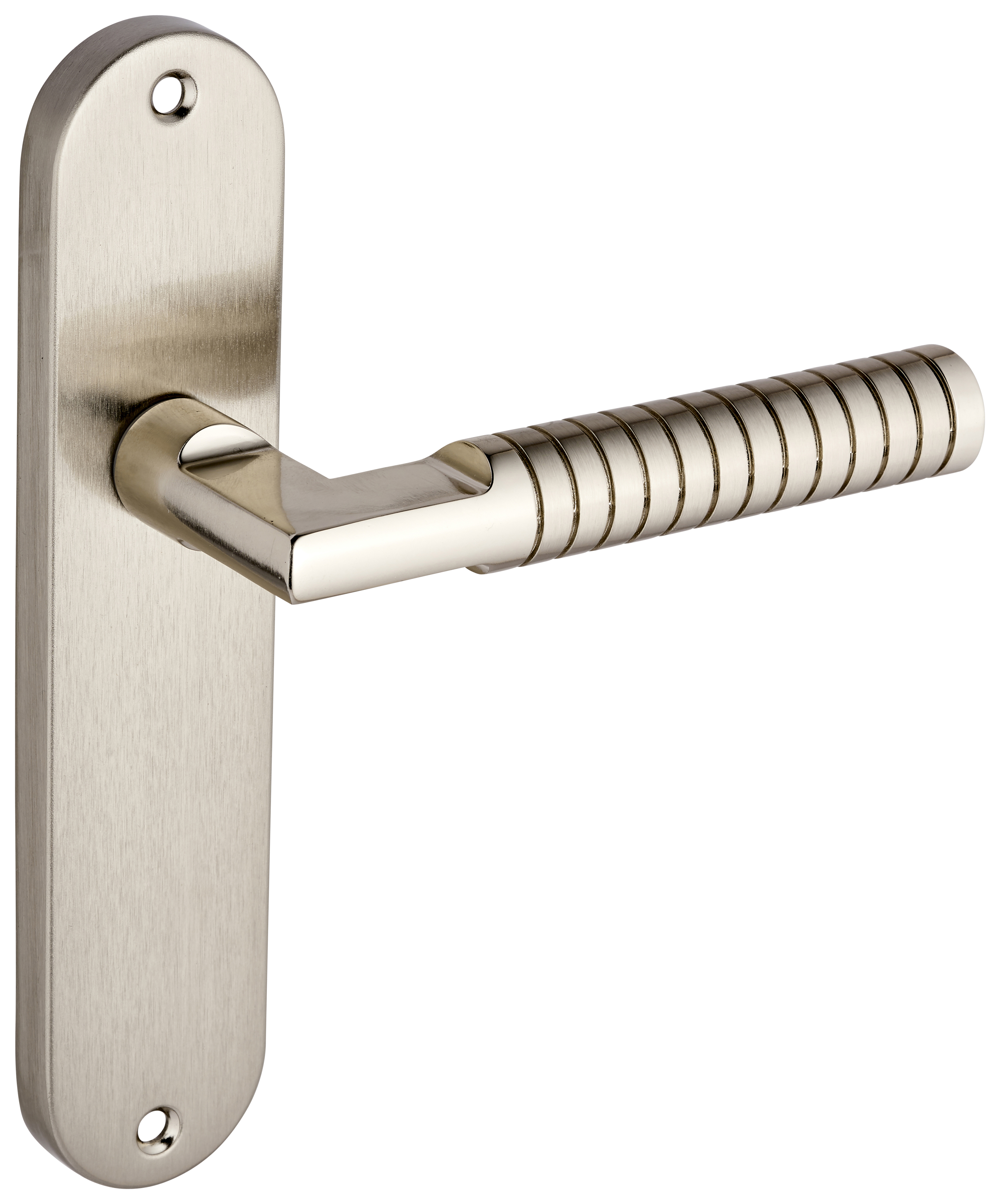 Kempston Dual-Tone Nickel Lever Latch Door Handle - 1 Pair