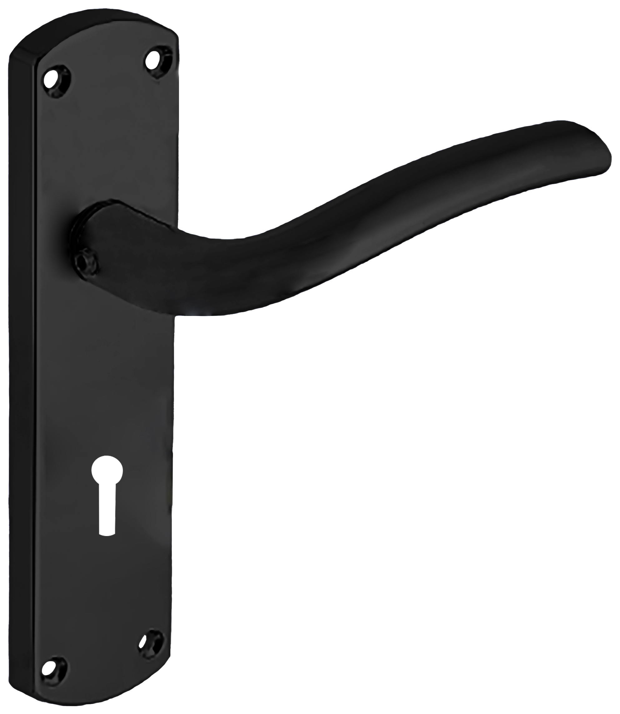 Image of Goodrich Matt Black Lever Lock Door Handle - 1 Pair