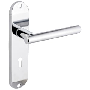 Kemsley Polished Chrome Lever Lock Door Handle - 1 Pair