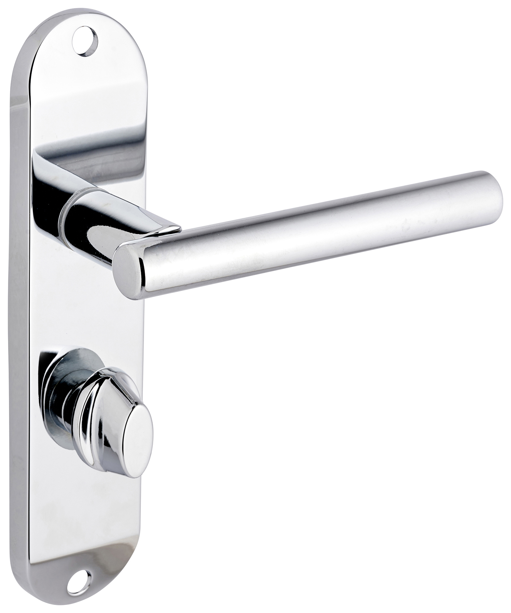 Kemsley Polished Chrome Lever Bathroom Door Handle - 1 Pair