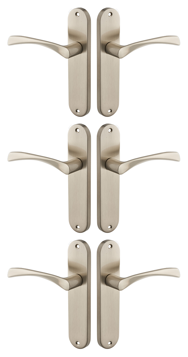 Marvel Brushed Nickel Lever Latch Door Handle - 3 Pairs