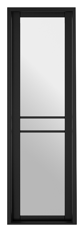 Image of LPD Internal Greenwich 3 Lite Demi Panel Primed Black Solid Core Door - 579 x 1981mm