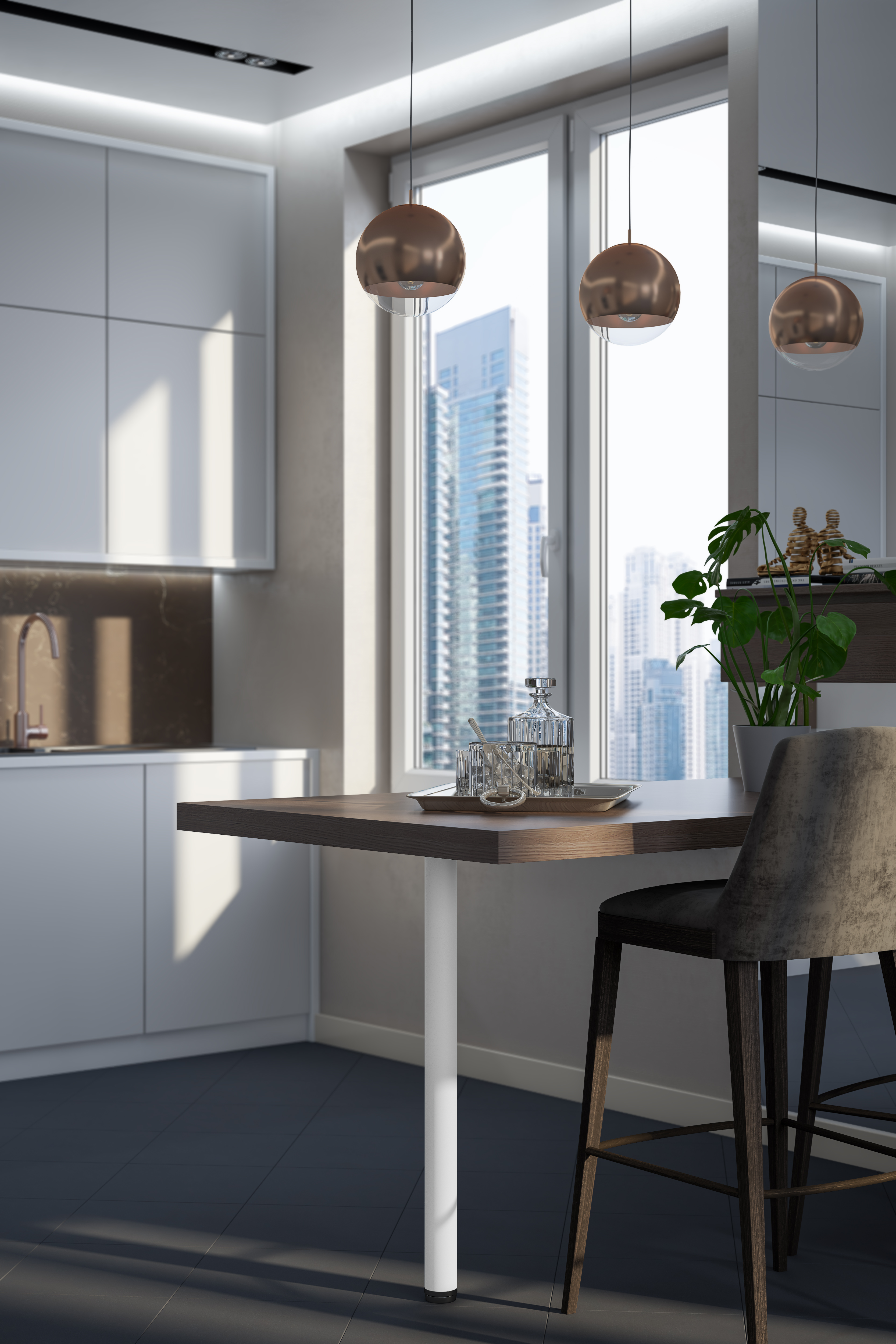 Rothley Worktop Leg - Fitted with An Adjustable Foot for Extra Height, in Matt White, Steel, Size: 60x870mm